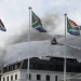 Fire at South Africa’s parliament flares up again