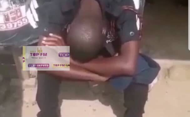 Ghana Police officer caught on camera drunk as skunk [Watch]