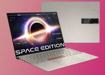 Asus’s Zenbook 14 OLED Space Edition has a tiny OLED display on the lid
