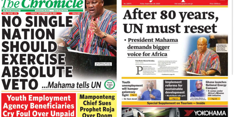Newspaper Headlines: Friday, September 26, 2025
