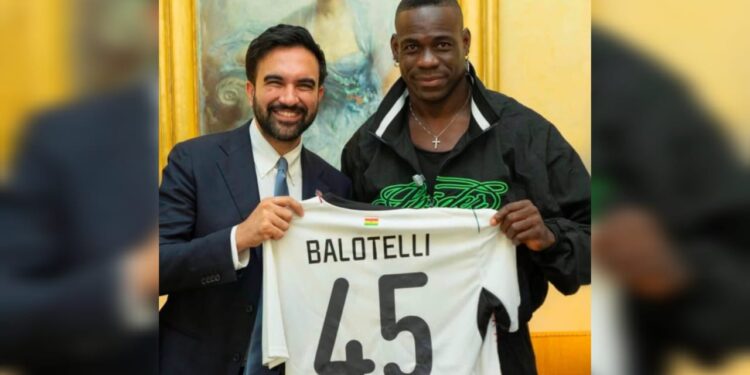 Mario Balotelli gifts Ghana jersey to NYC Mayor Zohran Mamdani